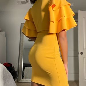 Mustard yellow bodycon dress